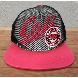 California Hat Womens Pink Black Snapback Cap Streetwear Skater Surfer Beach